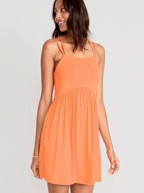 Old Navy Fit & Flare Cross-Back Mini Cami Dress